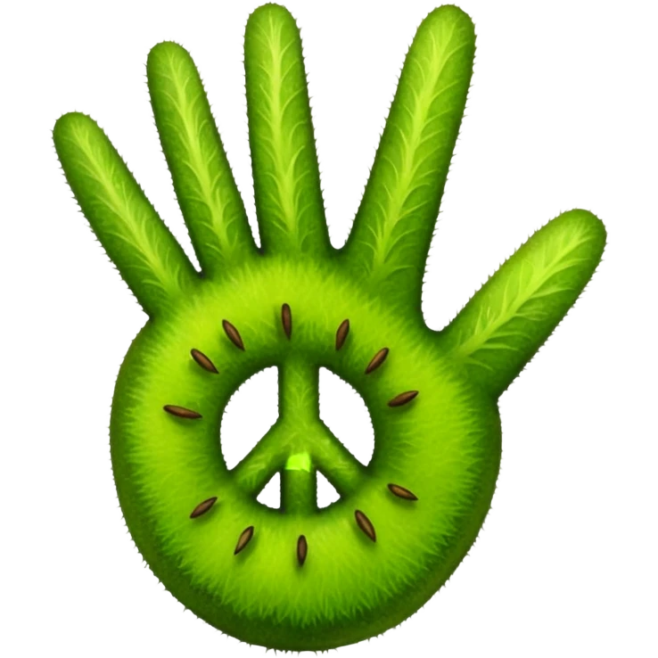 Peace sign hand emoji but its kiwi skin emoji