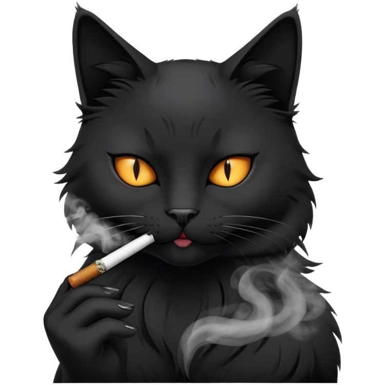 black cat smoke joint  emoji