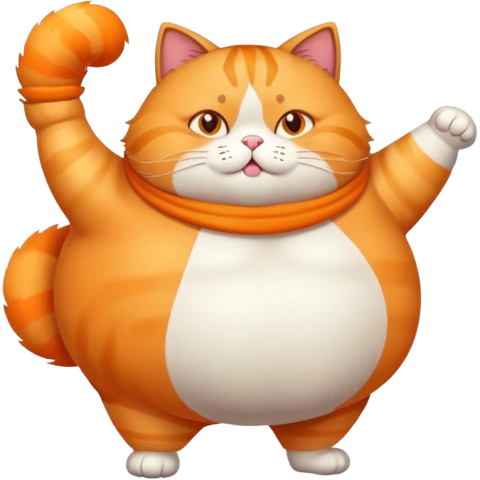 Fat cat exercising emoji