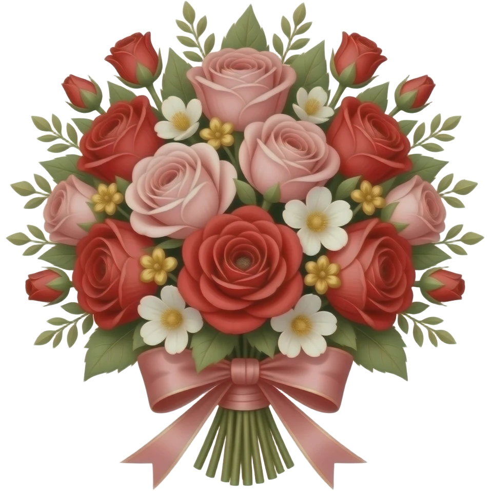 Reddish-pinkish and gold and white romantic vintage aesthetic emoji