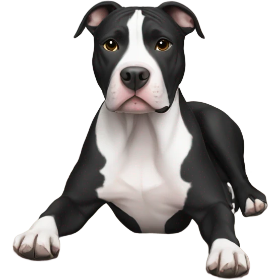 Black and white pit-bull with blanket emoji