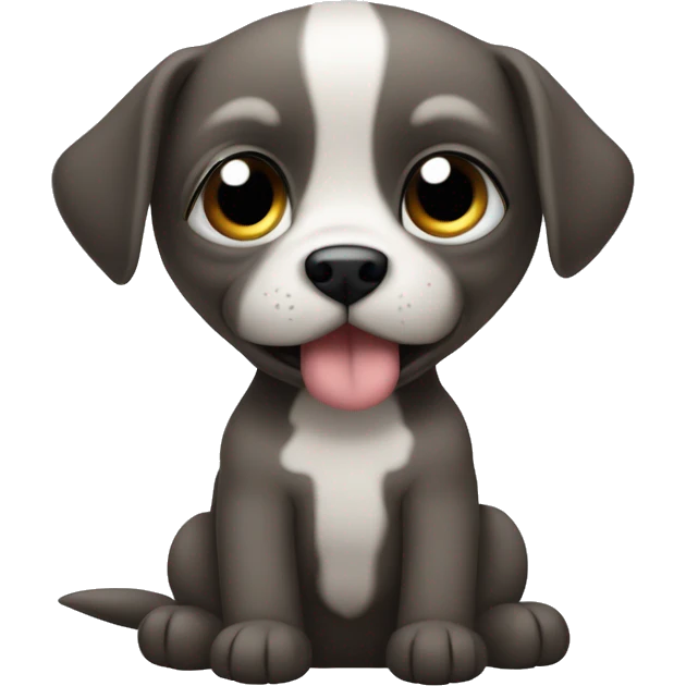 un bébé chien qui vient à peine de naître avec les yeux fermés et sous la forme d'animé emoji