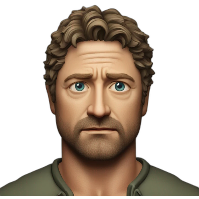actor Gerard Butler serious emoji