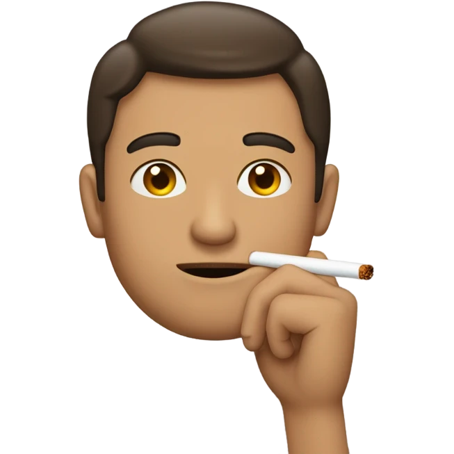 homme brun et maigre qui fume une cigarette emoji