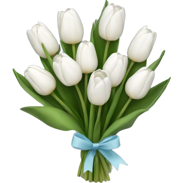 white tulip bouquet  emoji