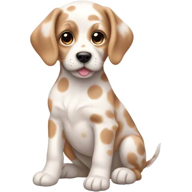 Pastel polka dotted puppy emoji