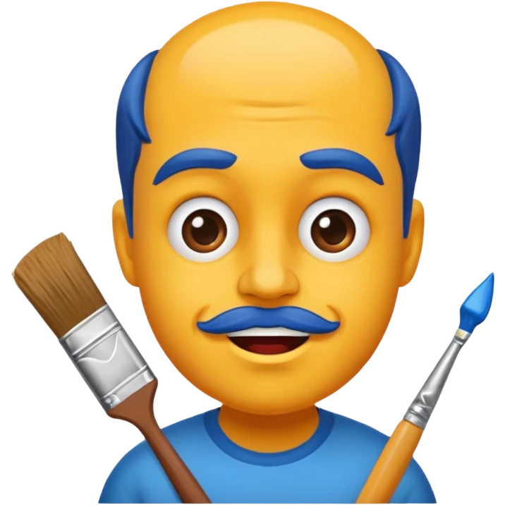 caricature style paint emoji