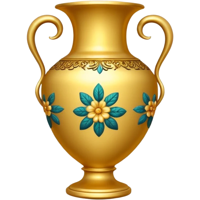Golden vase with floral pattern  emoji