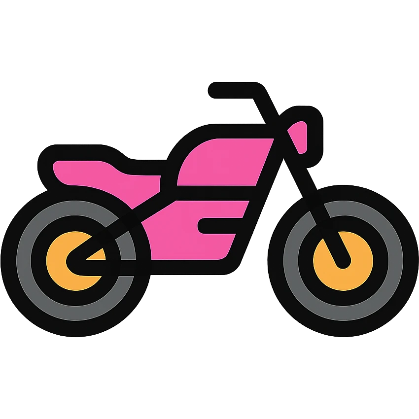 baby pink motorcycle, simple and iconic emoji