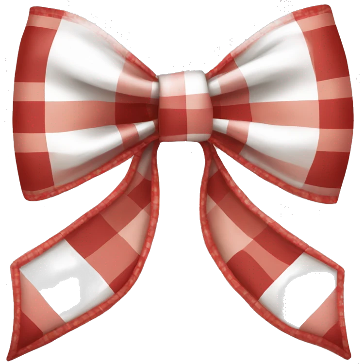 white red plaid bow ribbon emoji