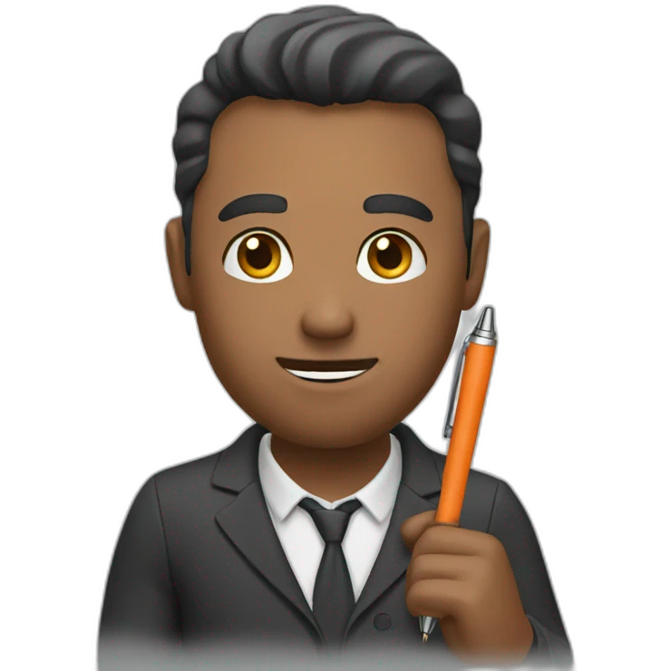 man holding a pen emoji