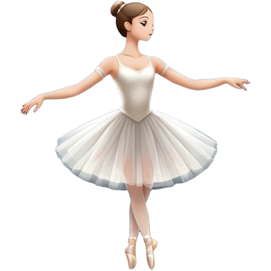 Icon for Ballet: a theater stage with silhouette of a ballerina in an elegant pose, surrounded by spotlight and stage lights. The icon should convey the grace and beauty of ballet, with focus on the dancer and the dramatic lighting. Transparent background. emoji