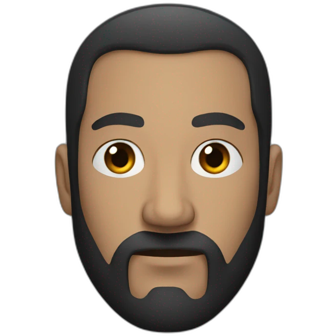 serious gaze with black beard and hair emoji