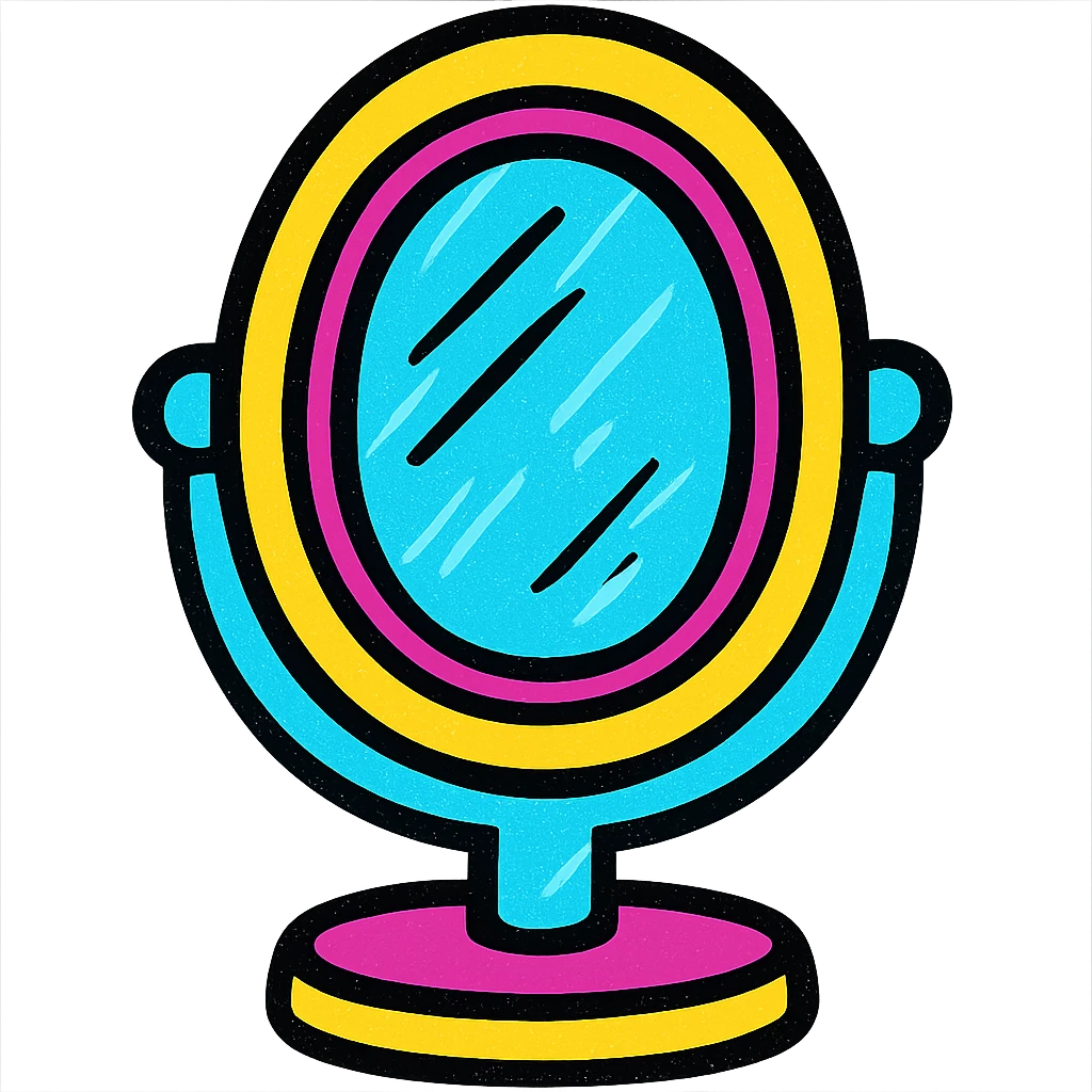 A colorful and bright mirror. emoji