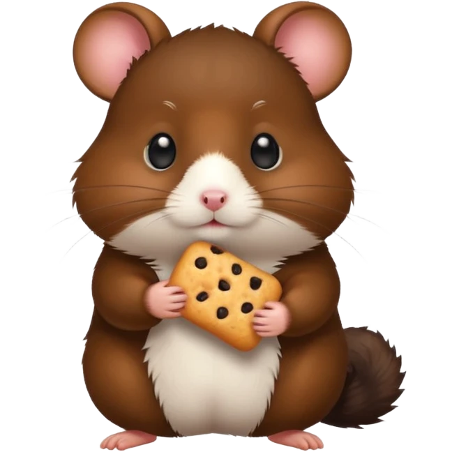 black hamster with  snack emoji