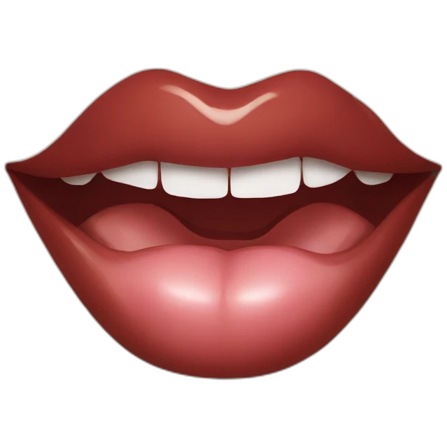bites lip emoji