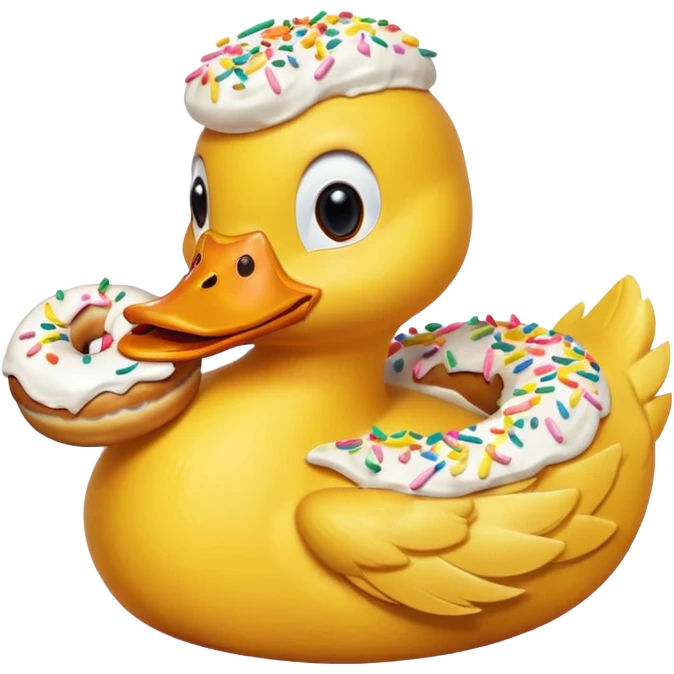 Duck with a doughnut  emoji