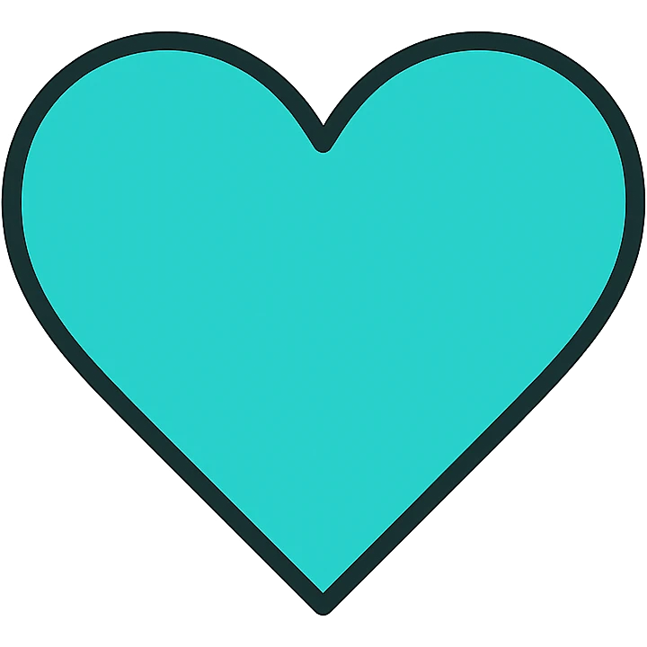 turquoise heart on a white background emoji