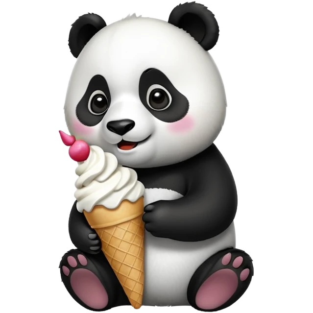 Panda eating ice cream emoji