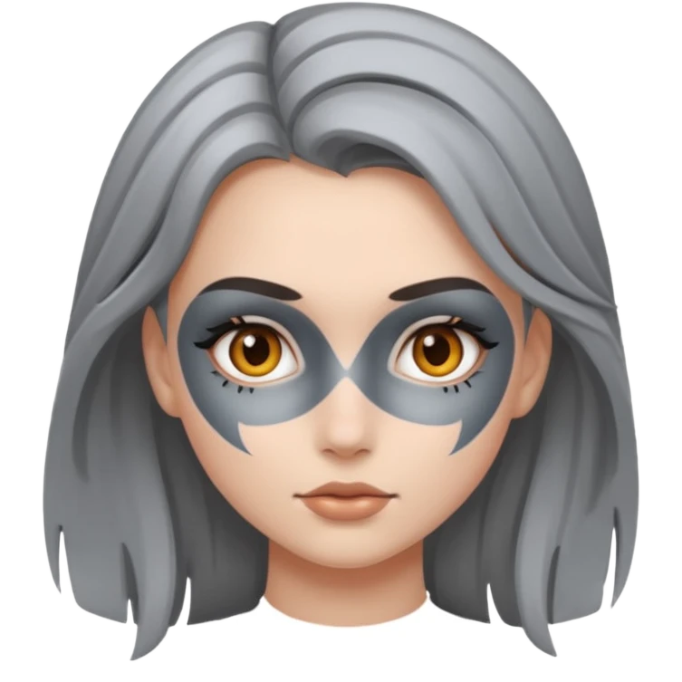 gray metal painted girl emoji