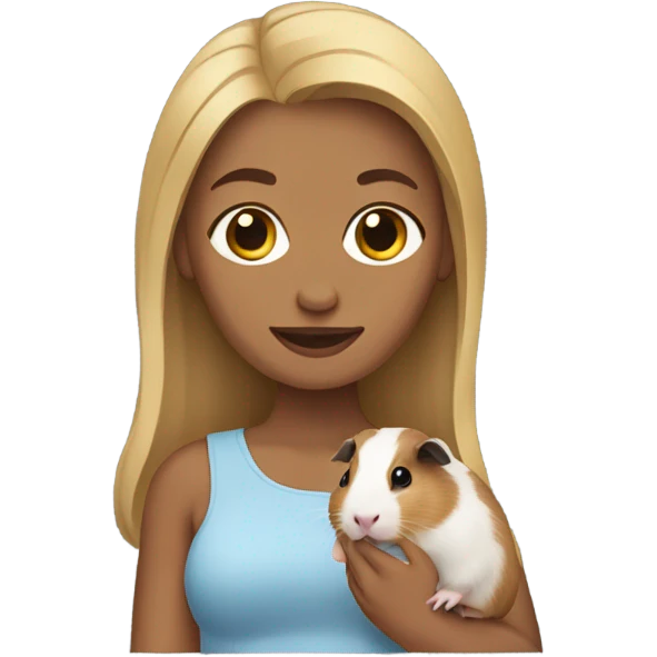 darkBlonde Woman holding a guineapig emoji