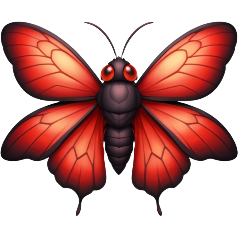 A sexy black and red moth with glowing red eyes with a human like body emoji