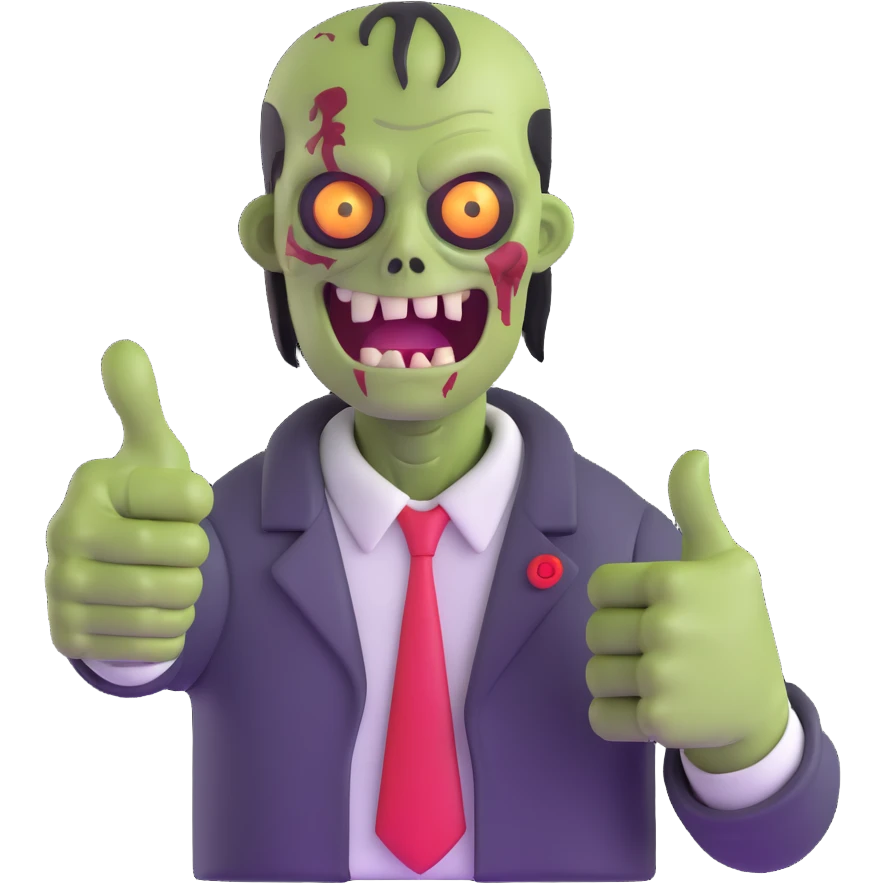 zombie giving thumbs up emoji