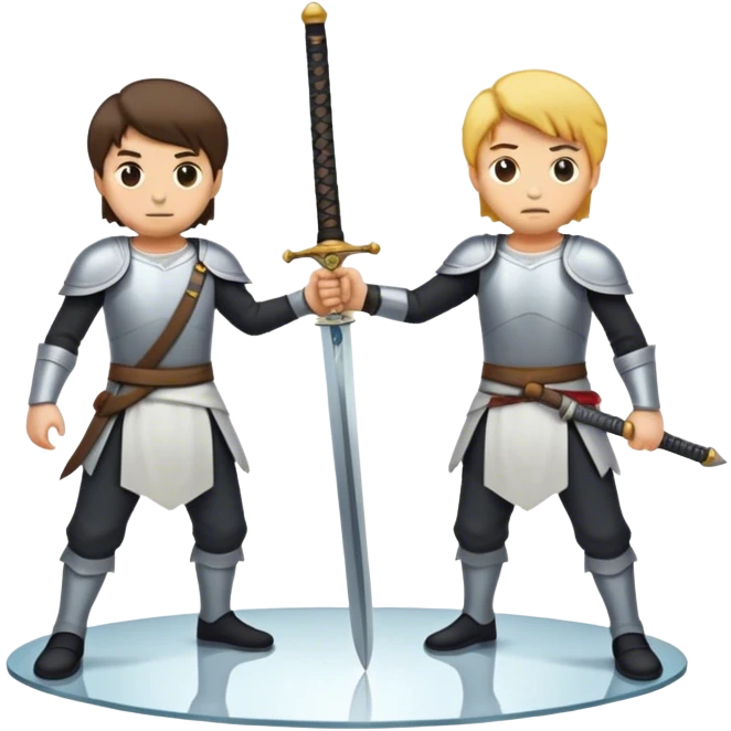 the sword on the floor and a mirror person emoji