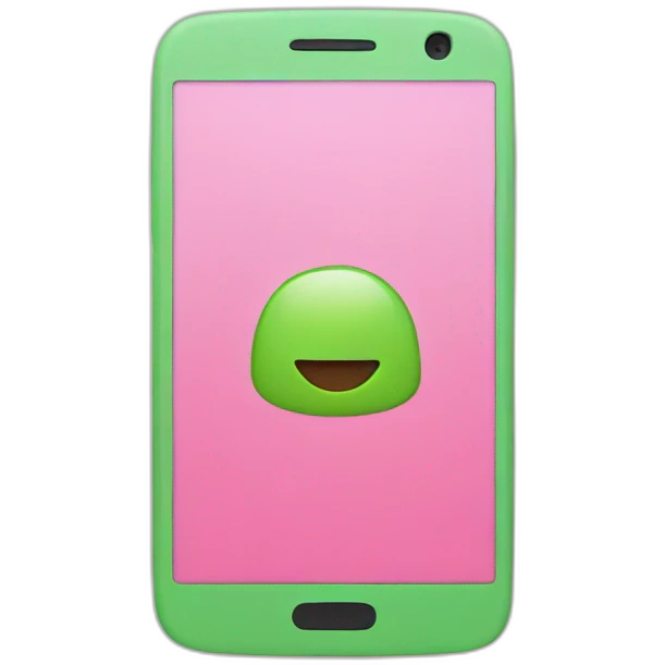 pink green smartphone emoji