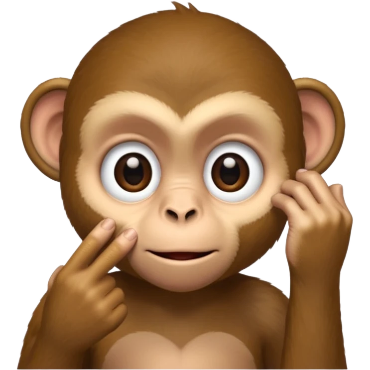 A A monkey, pulling the bottom of his eyelid down with one finger. emoji