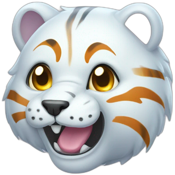 a cute but spooky translucent ghost tiger emoji emoji