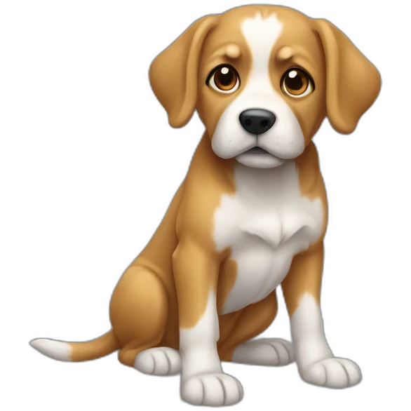 Chien dans une fusée emoji