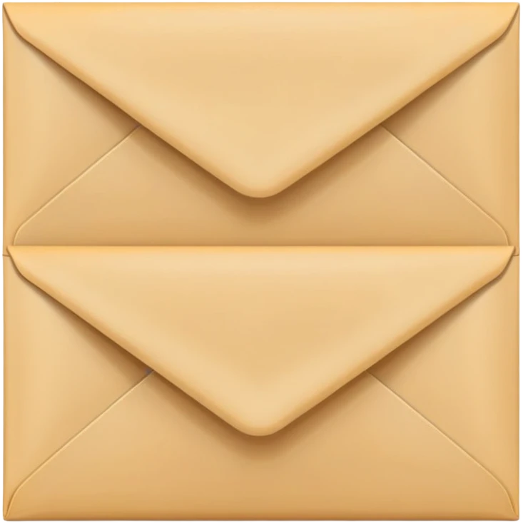 Three identical sealed manila envelopes in a row emoji