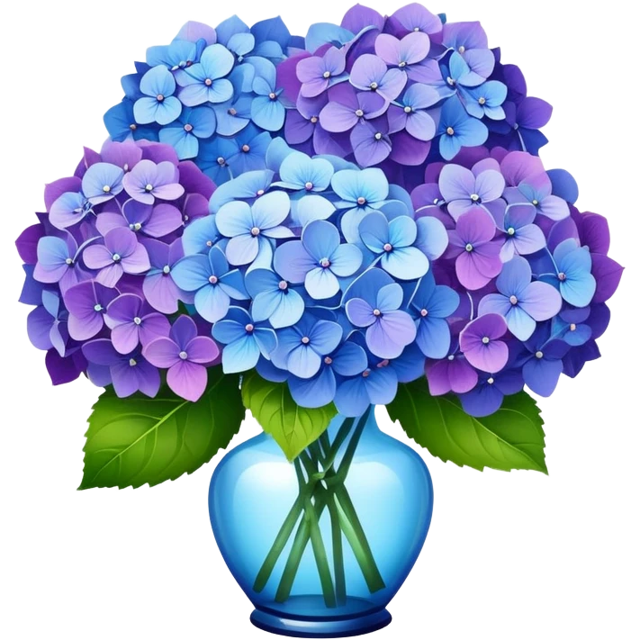 A beautiful bouquet of purple and blue hydrangea flowers emoji