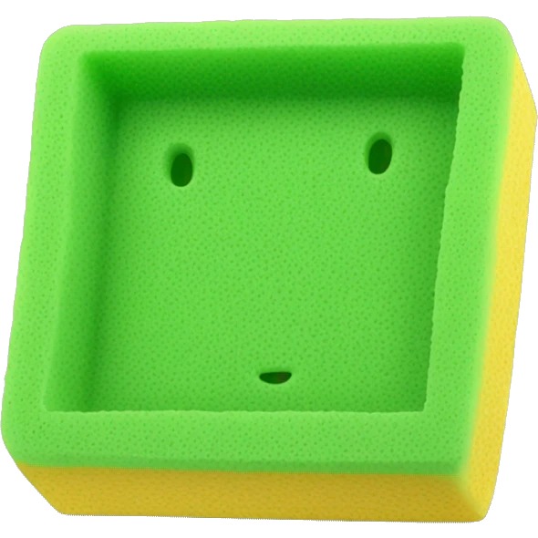 green flat square dish sponge emoji