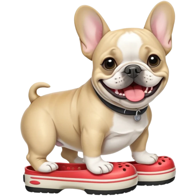 French bulldog wearing crocs shoes  emoji