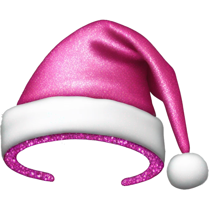 Glittery pink Santa hat emoji