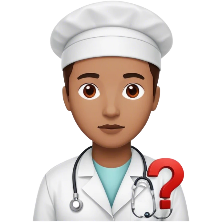 Surgeon with a single red question mark on his uniform emoji