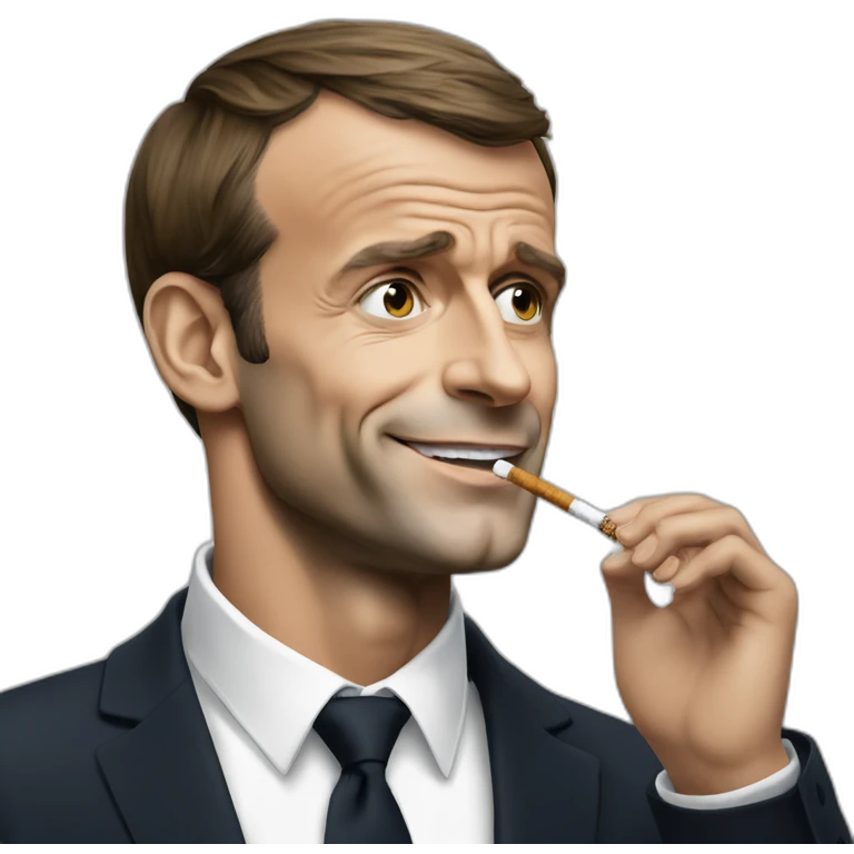 Emmanuel Macron avec une cigarette emoji