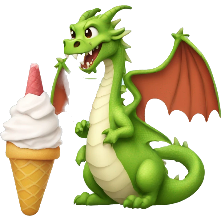 Dragon with an icecream ios style emoji