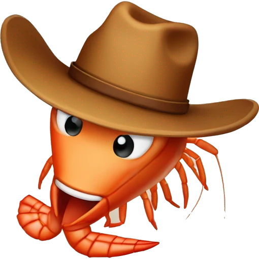 shrimp with cowboy hat emoji