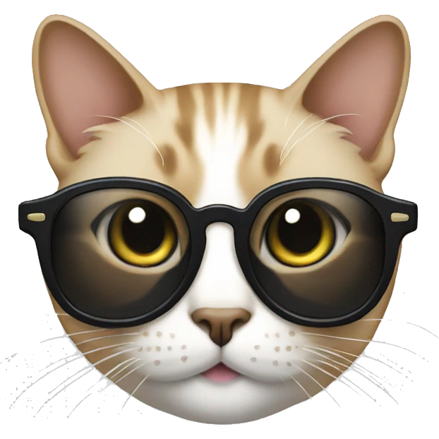 Cat with black glasses  emoji