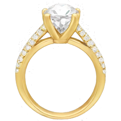 Round cut diamond ring gold  emoji