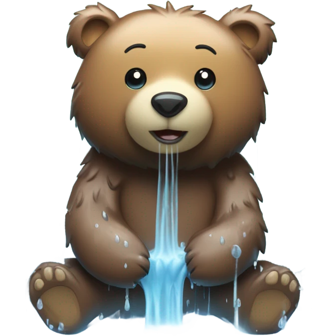 Showering bear emoji