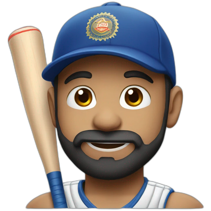 Virat with bat emoji
