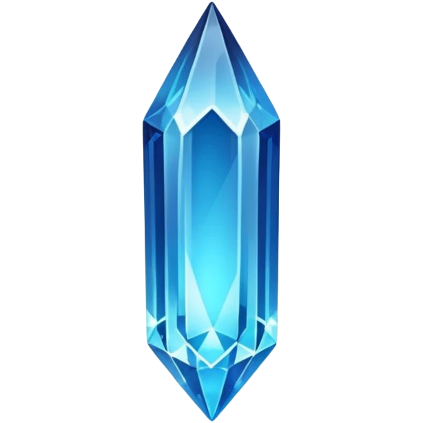 Long blue glowing crystal flat at the bottom emoji