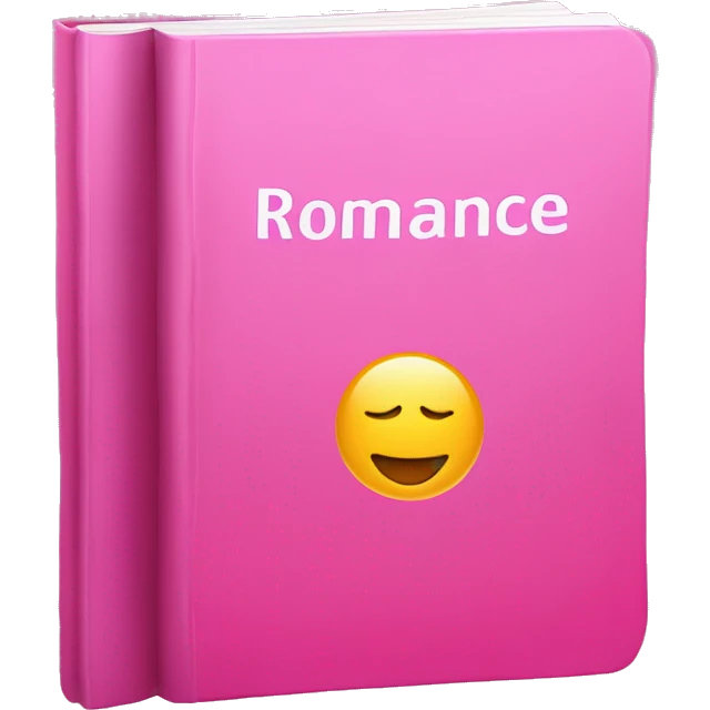 Pink book with the title “romance reader” emoji