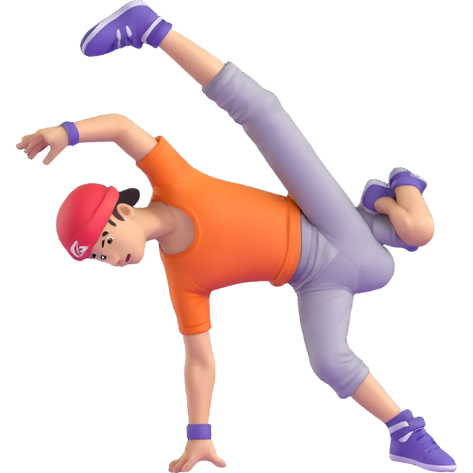 breakdancer doing a freeze emoji