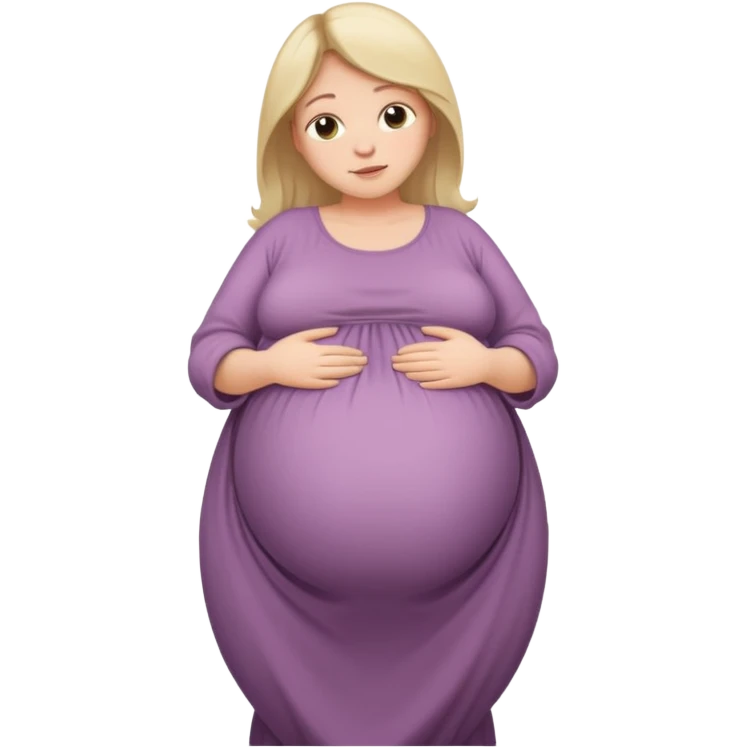very heavily pregnant overdue woman with super  huge round belly emoji
