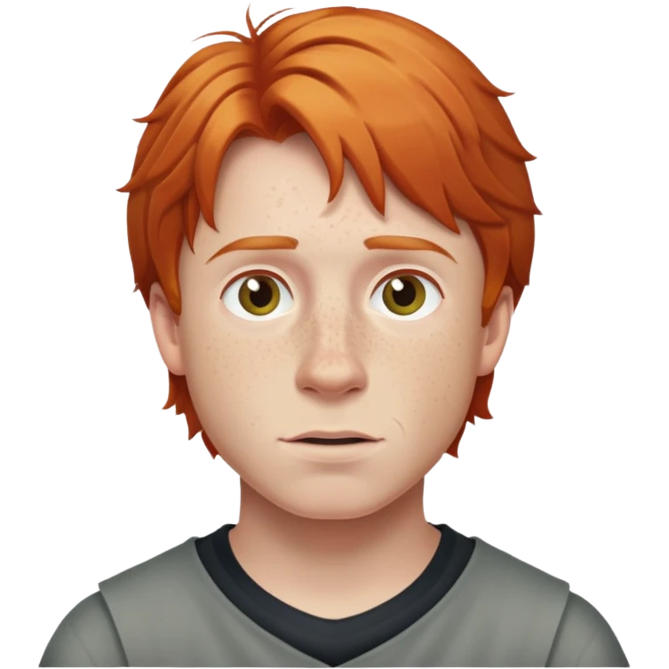 Ron Weasley with ginger hair and freckles emoji